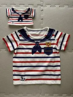 ストライプ セーラー襟 Tシャツセット