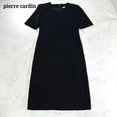 ピエールカルダン ブラックフォーマルワンピース 半袖 冠婚葬祭 礼服 上品 7号