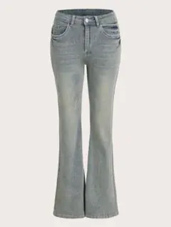 ROMWE　フレアデニムパンツ　ライトウォッシュ　XS(JP-M)　新品未使用