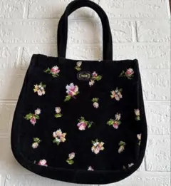 FEILER フェイラー 花柄 ミニトートバッグ シュニール織 ブラック