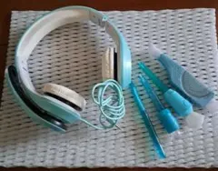 水色 有線ヘッドホン チャレンジタッチペン４本セット