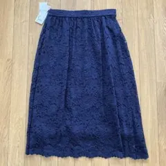ユニクロ　レースギャザースカート　ネイビー　Mサイズ