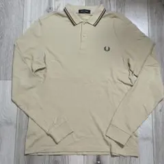 FRED PERRY M3636 長袖ポロシャツ M ベージュ