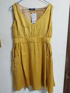 ⑧Angeliebe ノースリーブワンピース マンゴーイエロー M