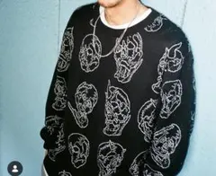 WACKO MARIA （BLACK）［ジャガードセーター-24秋冬］