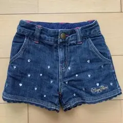 mezzo Piano デニム　ハート柄半ズボン 裏ボア　110cm