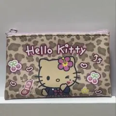 ハローキティ シークレットフラットミニポーチ ヒョウ柄 ギャル