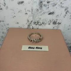 ✨MIU MIU✨　ミュウミュウ　指輪　リング　シルバー　ラインストーンのサムネイル
