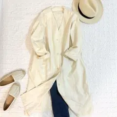 無印良品 MUJI コットン ワンピースコート　ロングコート 羽織り