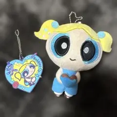 パワーパフガールズ バブルス ぬいぐるみマスコット ラバーキーホルダー