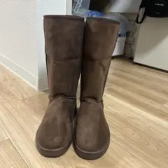 ブラウン スエード ムートンブーツ 膝下