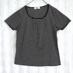 【ジェイプレス】半袖Tシャツ/ボーダー/M/黒/綿のサムネイル
