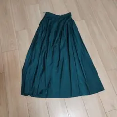 ダークグリーン フレアロングスカート UNTITLED Sサイズ