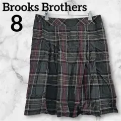 レア✨Brooks Brothers 【8】 チェック柄　プリーツスカート 膝丈