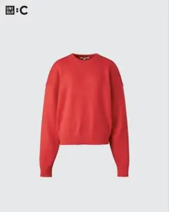 スムースコットンクルーネックセーター Lサイズ レッド