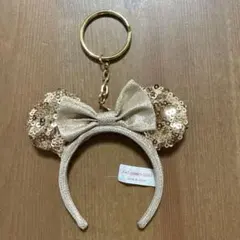 東京ディズニーランド ミニーマウス　カチューシャ キーホルダー　スパンコール