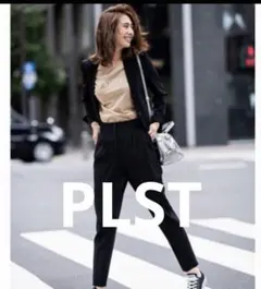PLST プラステ ポリ2WAYストレッチテーパードパンツ　XXS