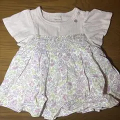 petit main 花柄フリル袖トップス 80