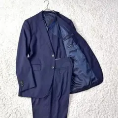 大きいサイズ スーツカンパニー レダ シルク混 ジャケットのみ ネイビー XL