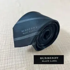 【 未使用 】バーバリー ストライプ 日本製 ネイビー ワンポイント ロゴ