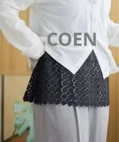 【美品】COEN 裾レース切替 レイヤード風タンクトップ　M ブラック　現行品のサムネイル