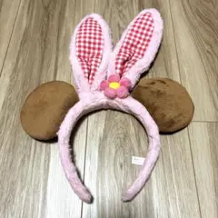 極美品 ディズニー カチューシャ イースター　ミニー ピンク　うさみみ
