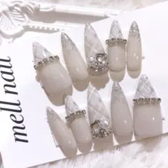 3859 ネイルチップ 量産型 ワンホン フレンチガーリー 韓国 地雷 オーダー