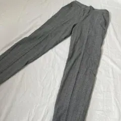 GU　チェックパンツ　アンクルパンツ　ウエストゴム　千鳥柄