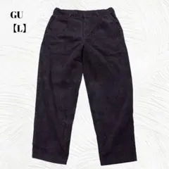 美品✨️GU　ジーユー【L】コーデュロイストレートパンツ 綿100％　黒