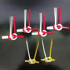 미즈히키 미즈히키 부품, 미즈히키 장식 4개, 빨간색과 흰색, 금색과 은색 2개, 총 6개 (재활용 부품)