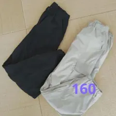 UNIQLO パラシュートカーゴパンツ 160cm ベージュ ブラック