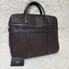 美品✨ダンヒル　ディーエイト　ビジネスバッグ　総柄　オールレザー　ダークブラウンのサムネイル