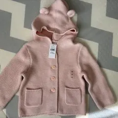 【新品/未使用】babyGAPくま耳カーディガンパーカー80㎝(ピンク)