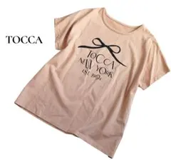 美品♫TOCCA　トッカ　半袖Tシャツ　ロゴプリント　リボン　ピンク　Mサイズのサムネイル