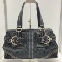 COACH コーチ　シグネチャー　ハンドバッグ トート y2k ブラック　黒