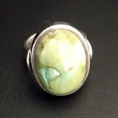 【SV925】グリーンターコイズ（オーバルリング）turquoise ring