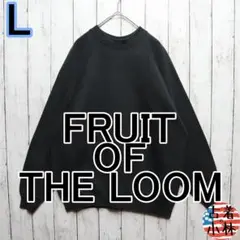 メンズL【A品】90sUSA製フルーツオブザルームスウェット無地黒01013