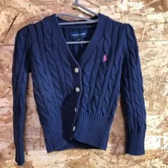 【 2523番】ralph lauren カーディガン　女の子　110 ネイビー