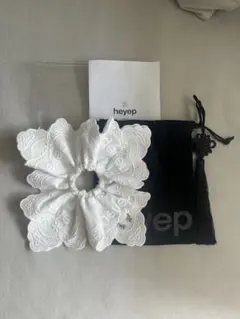 heyep Pierced Lace Scrunchie ホワイト　ヘイップ