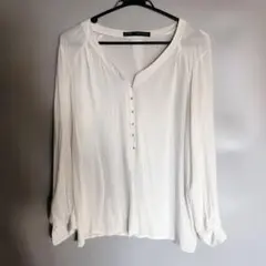 ZARA ザラ　シフォンブラウス　ホワイト　Lサイズ