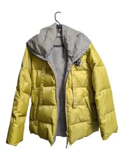 ​ミエコウエサコ リバーシブル ダウンジャケット 40 L イエロー チェック