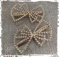 【キラキラ大好き♡】ꫛꫀꪝ　ぽんっとつけて、　ヘアクリップ　リボン　かわいい韓国