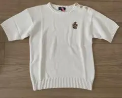 Ralph Lauren ラルフローレン 半袖ニット 金ボタン ワッペンMサイズ