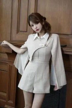 Randy シアードッキングバックルツイードコンビネゾン