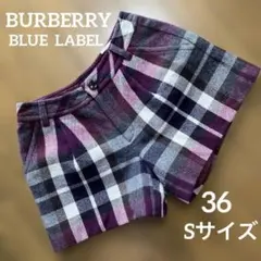 【バーバリーブルーレーベル】キュロットパンツ ショートパンツ ノバチェック 赤系
