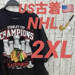 ★US古着★NHL・シカゴ ブラックホークス優勝記念Tシャツ