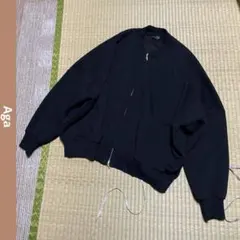 スコットクラブ　Aga ドルマン　ダブルジップ　リブブルゾン　羽織り　黒サイズF