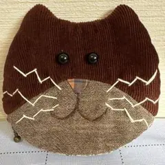 【新品】ハンドメイド作品 猫 ポーチ 財布 チェック柄