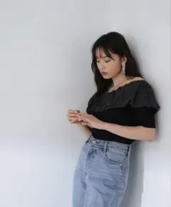 デコルテバルーンシアーニット　NATURAL BEAUTY BASIC