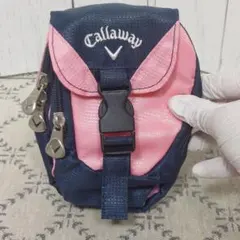 【美品】Callaway ゴルフ ポーチ ネイビー ピンク 小物入れ 多収納のサムネイル